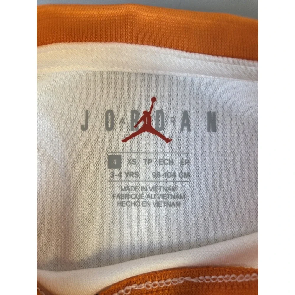 Jordan 23 Mesh Jersey Boys Size XS (3-4 yrs) Ivory White Orange NWT